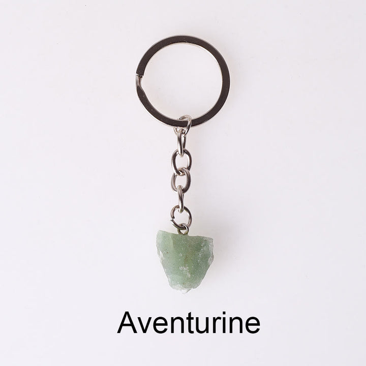Porte-clés unique en cristal brut et pierre précieuse brute Olivenorma - Aventurine - image 16