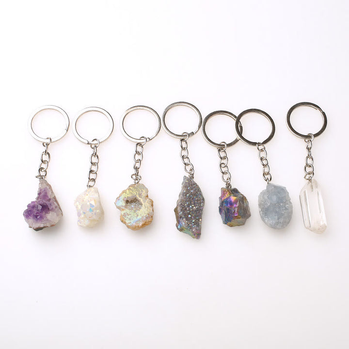 Porte-clés unique en cristal brut et pierre précieuse brute Olivenorma - image 77