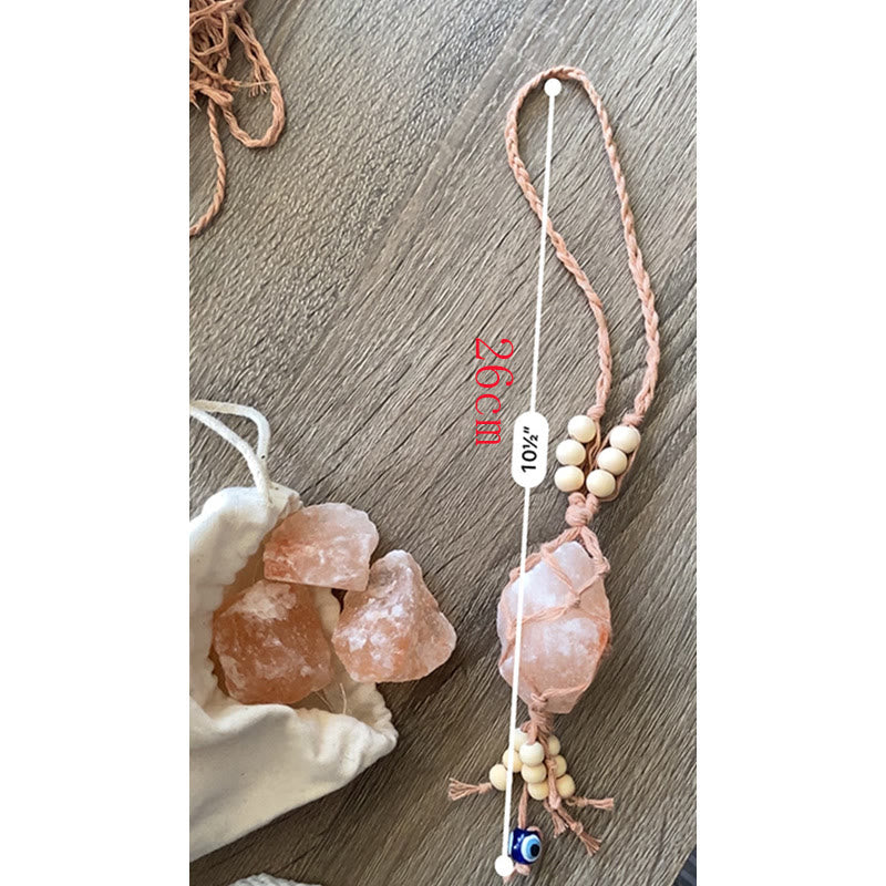 Porte-clés pendentif en cristal naturel avec corde en macramé colorée Olivenorma - image 2
