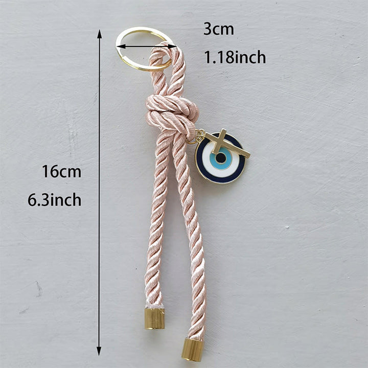 Porte-clés Olivenorma multicolore en corde torsadée avec mauvais œil - image 7