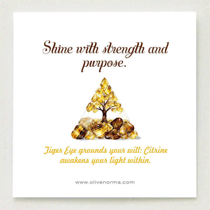 Pyramide d'orgone Olivenorma Golden Harmony œil de tigre et citrine arbre de vie - image 1