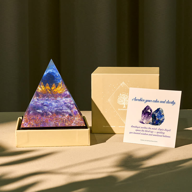 Pyramide d'orgone Lotus Vision intérieure Olivenorma - 10*10cm (avec carte) - OUI S'IL VOUS PLAÎT 8 $ - image 0