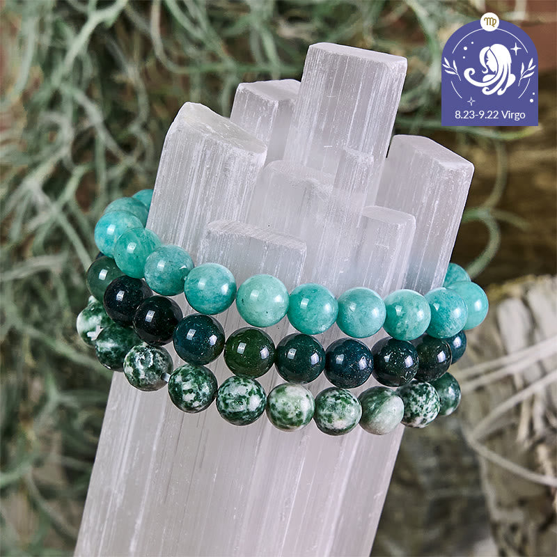 Olivenorma Vierge - 23 août - 22 septembre - Ensemble de bracelets en cristal du zodiaque - Ensemble de bracelets Vierge - 10 mm - image 0