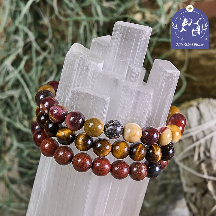 Olivenorma Poissons - 19 février - 20 mars - Ensemble de bracelets en cristal du zodiaque - Ensemble de bracelets Poissons - 10 mm - image 0