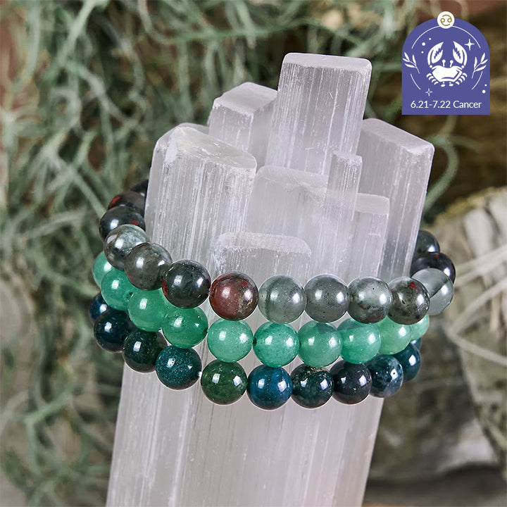 Olivenorma Cancer - 21 juin - 22 juillet - Bracelet astrologique en cristal - Ensemble de bracelets contre le cancer - 10 mm - image 0