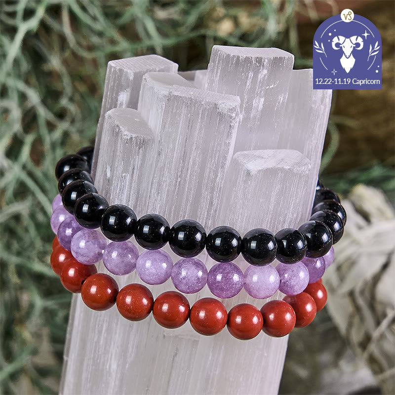 Ensemble de bracelets en cristal du zodiaque Olivenorma Capricorne - 22 déc. - 19 janv. - Ensemble de bracelets Capricorne - 10 mm - image 0