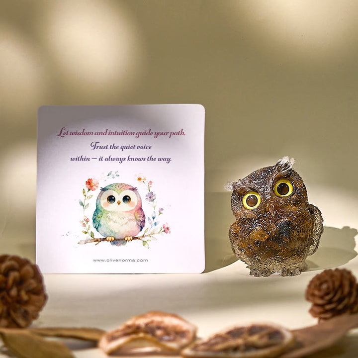 Figurine de hibou en cristal Olivenorma Wise Guardian, décoration en pierre précieuse - image 0