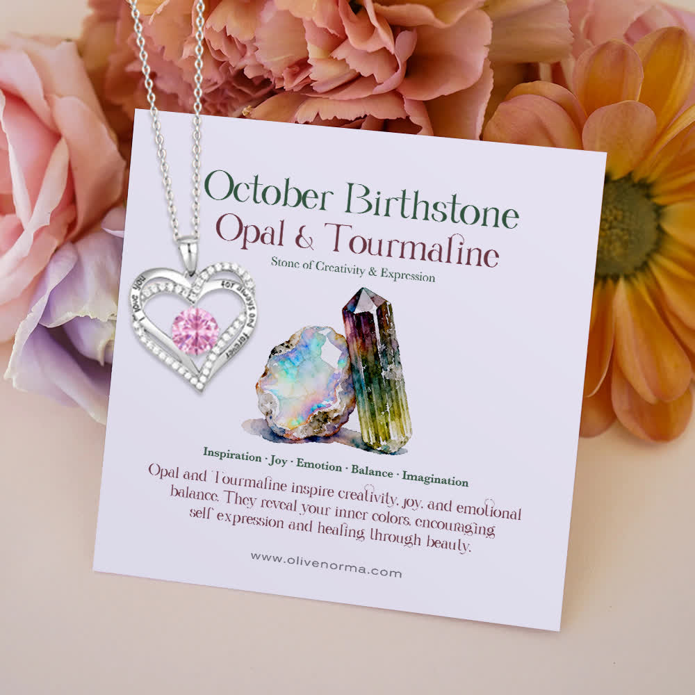 Olivenorma « Je t'aimerai toujours » – Collier cœur pierre de naissance Amour éternel - image 20