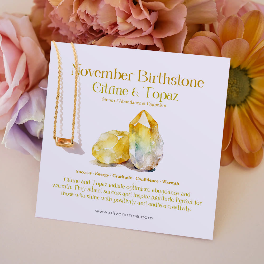 Collier avec pendentif rectangulaire simple Olivenorma en acier inoxydable et pierre de naissance, orné d'une carte cadeau. - Zircon bleu - Avec carte de pierre de naissance - image 11