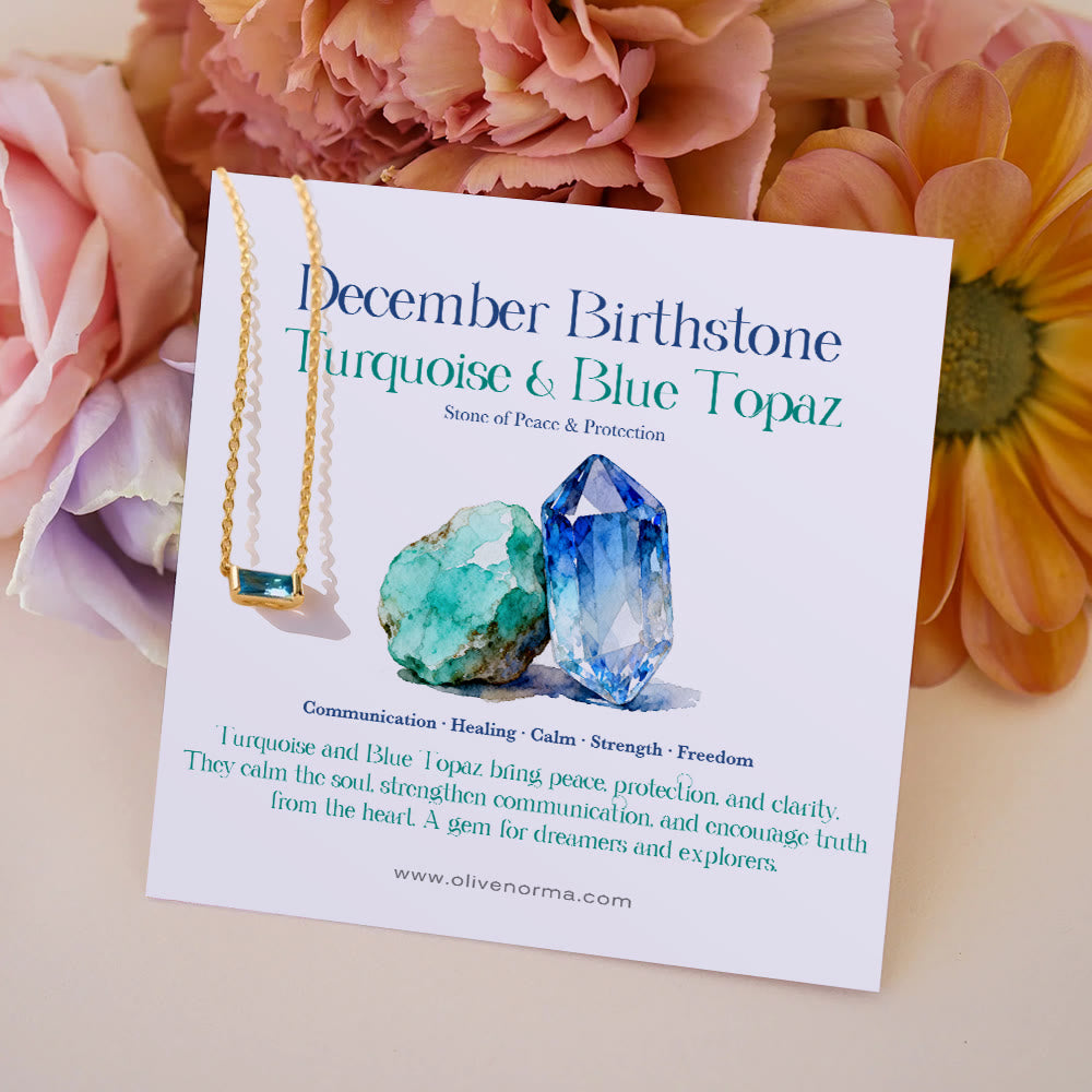 Collier avec pendentif rectangulaire simple Olivenorma en acier inoxydable et pierre de naissance, orné d'une carte cadeau. - Citrine - Avec carte de pierre de naissance - image 13