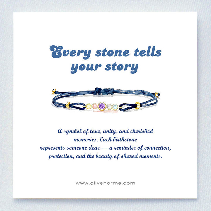 Bracelet Olivenorma serti de 2 à 7 pierres de naissance et carte cadeau personnalisée - image 1