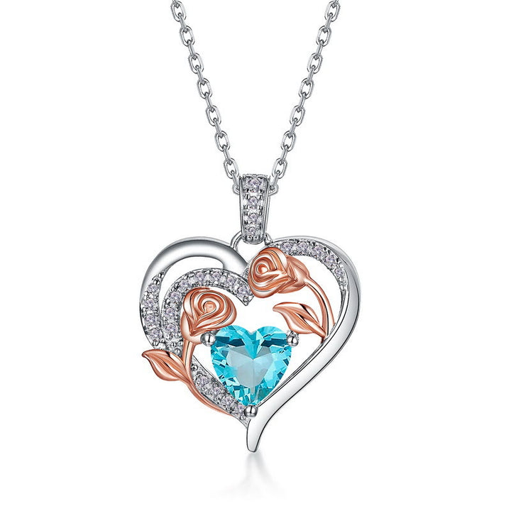 Olivenorma Double Roses Cœur Fleur Pierre de Naissance Carte Cadeau - image 10