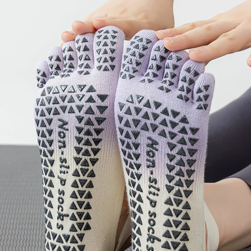Chaussettes de yoga antidérapantes Olivenorma Gradient à cinq orteils pour femmes – Chaussettes respirantes avec séparation des orteils, semelle en silicone et adhérence optimale pour le Pilates et la barre, évacuant la transpiration. - image 23