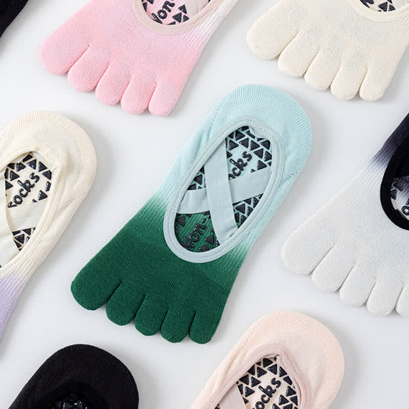 Chaussettes de yoga antidérapantes Olivenorma Gradient à cinq orteils pour femmes – Chaussettes respirantes avec séparation des orteils, semelle en silicone et adhérence optimale pour le Pilates et la barre, évacuant la transpiration. - image 19