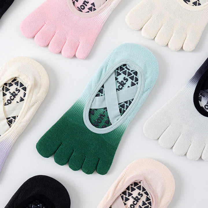 Chaussettes de yoga antidérapantes Olivenorma Gradient à cinq orteils pour femmes – Chaussettes respirantes avec séparation des orteils, semelle en silicone et adhérence optimale pour le Pilates et la barre, évacuant la transpiration. - image 19