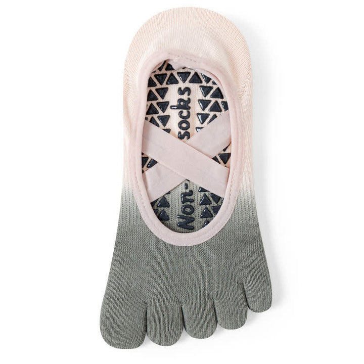 Chaussettes de yoga antidérapantes Olivenorma Gradient à cinq orteils pour femmes – Chaussettes respirantes avec séparation des orteils, semelle en silicone et adhérence optimale pour le Pilates et la barre, évacuant la transpiration. - Gris et rose - 10 paires - image 12