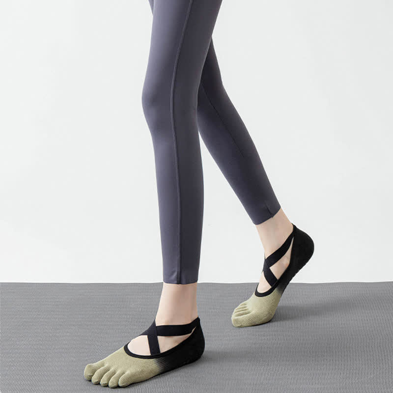 Chaussettes de yoga antidérapantes Olivenorma Gradient à cinq orteils pour femmes – Chaussettes respirantes avec séparation des orteils, semelle en silicone et adhérence optimale pour le Pilates et la barre, évacuant la transpiration. - image 10