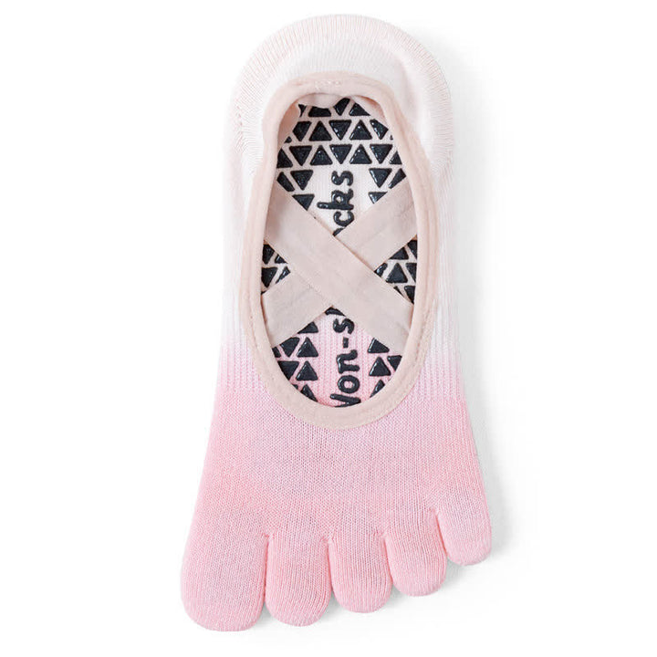 Chaussettes de yoga antidérapantes Olivenorma Gradient à cinq orteils pour femmes – Chaussettes respirantes avec séparation des orteils, semelle en silicone et adhérence optimale pour le Pilates et la barre, évacuant la transpiration. - Rose et blanc - 10 paires - image 14