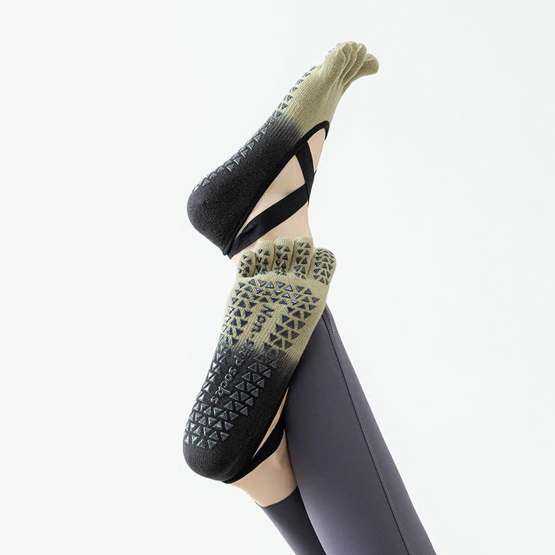 Chaussettes de yoga antidérapantes Olivenorma Gradient à cinq orteils pour femmes – Chaussettes respirantes avec séparation des orteils, semelle en silicone et adhérence optimale pour le Pilates et la barre, évacuant la transpiration. - image 11