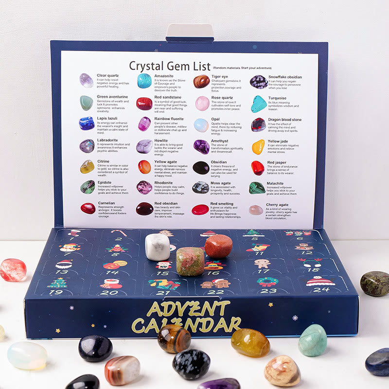 Calendrier de l'Avent en cristal Olivenorma Crystal Christmas Mystery Box Série 2026 - 24 pièces de pierre polie - image 5