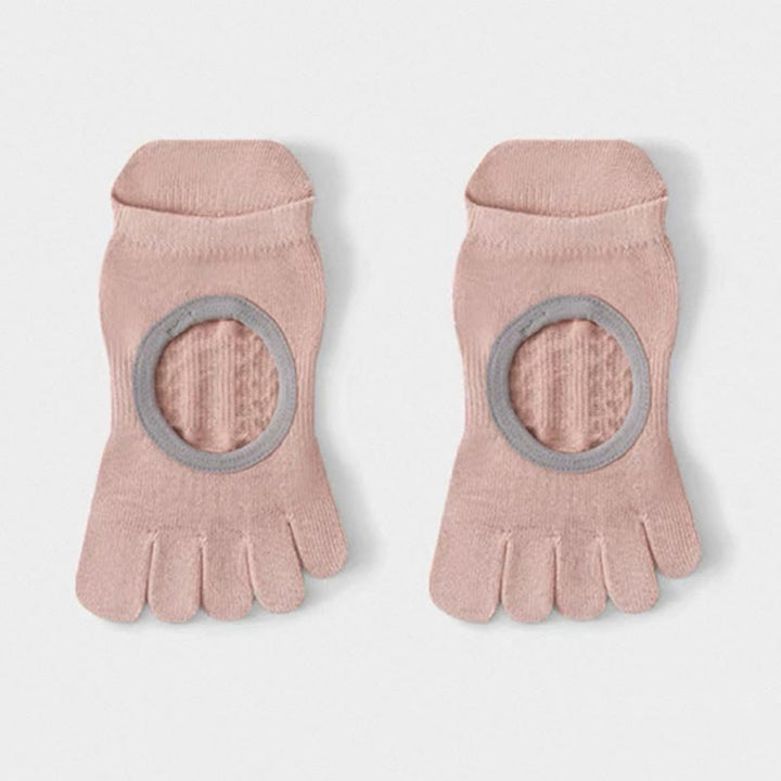 Chaussettes de Pilates Olivenorma à cinq orteils, antidérapantes et adhérentes, pour femmes, en coton respirant, avec séparation des orteils et semelle antidérapante en silicone. - Rose - 10 paires - image 9