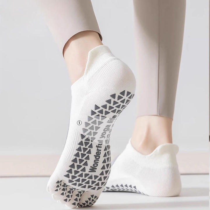 Chaussettes de yoga Olivenorma à cinq orteils antidérapantes et ouvertes sur le dessus - image 13