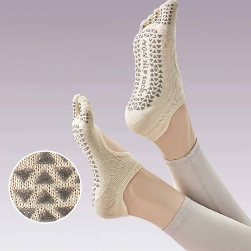 Chaussettes de Pilates Olivenorma à cinq orteils, antidérapantes et adhérentes, pour femmes, en coton respirant, avec séparation des orteils et semelle antidérapante en silicone. - image 6