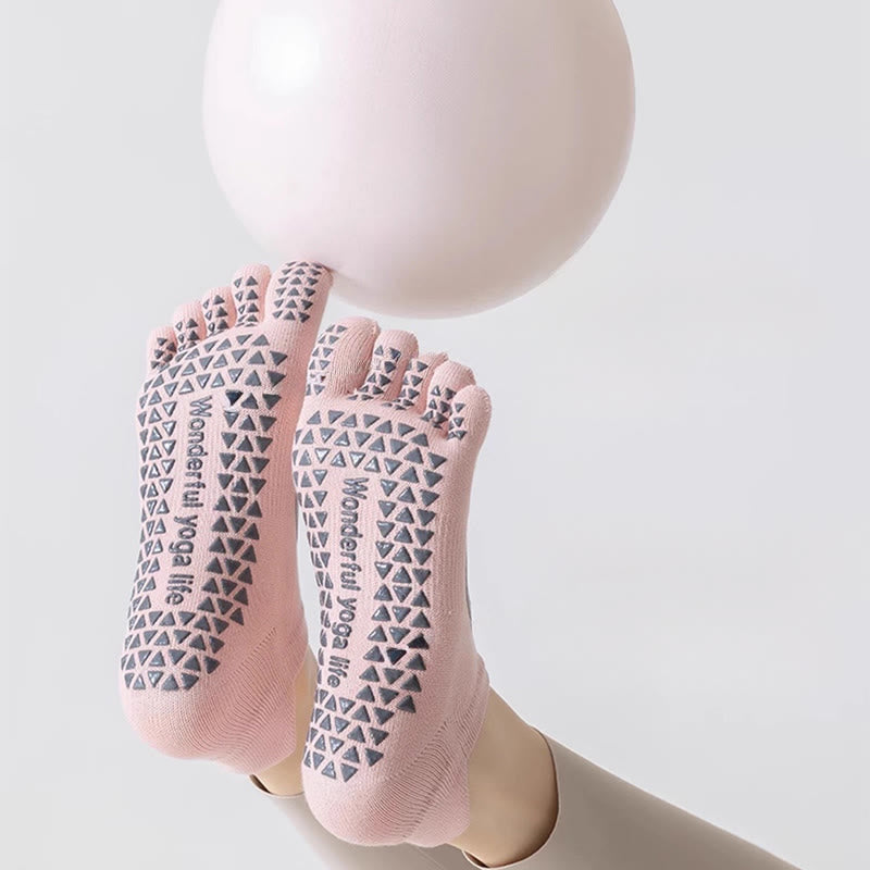 Chaussettes de yoga Olivenorma à cinq orteils antidérapantes et ouvertes sur le dessus - image 10