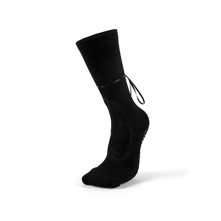 Chaussettes de danse Pilates et barre au dos Olivenorma avec bride ruban antidérapante et sangle ajustable, respirantes et confortables pour le yoga - Noir - 10 paires - image 1