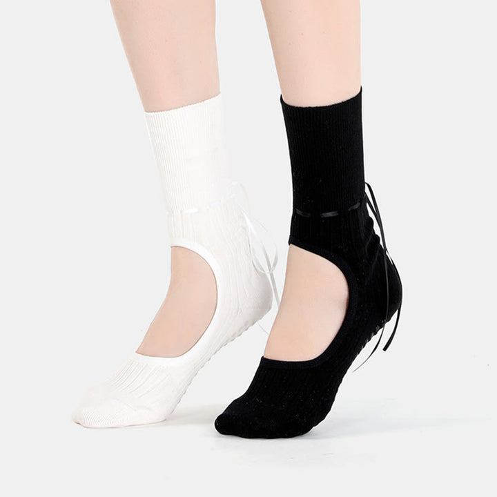 Chaussettes de yoga et de fitness Olivenorma à cordon de serrage antidérapant et sans dos - image 6