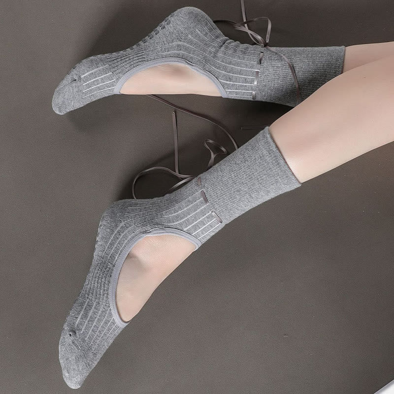 Chaussettes de yoga et de fitness Olivenorma à cordon de serrage antidérapant et sans dos - image 15