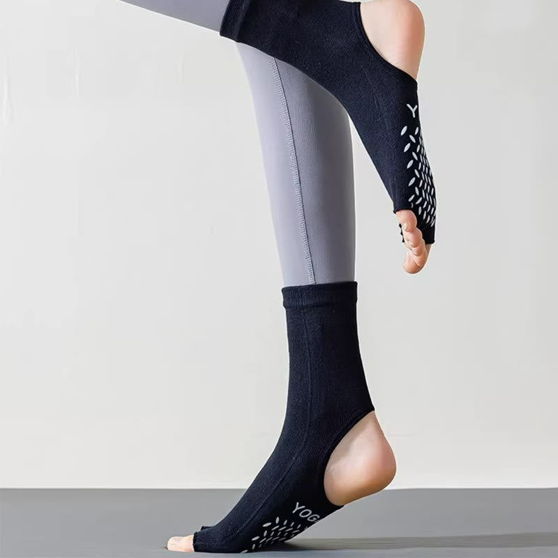 Chaussettes de yoga antidérapantes à cinq orteils à bout ouvert Olivenorma pour femmes - image 2
