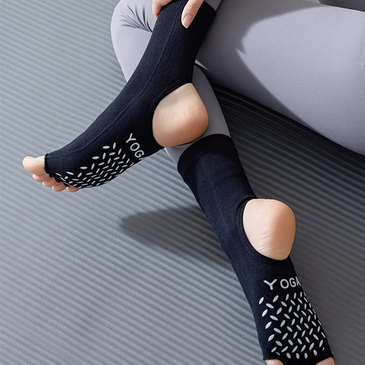 Chaussettes de yoga antidérapantes à cinq orteils à bout ouvert Olivenorma pour femmes - image 3