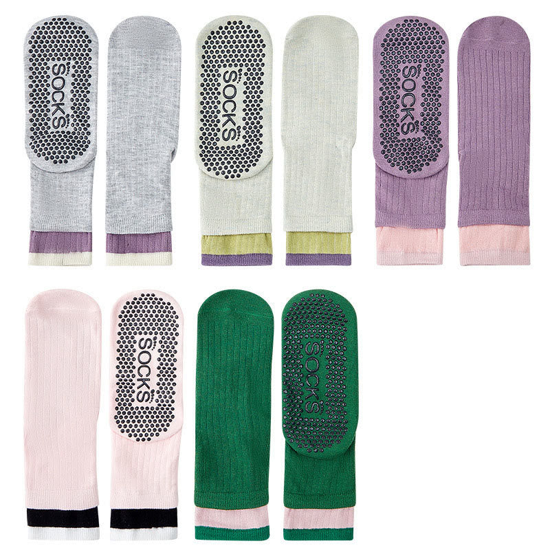 Chaussettes de yoga et de Pilates Olivenorma Floor Grip, confortables et élastiques, mi-mollet, en coton respirant. Antidérapantes, elles offrent un maintien élastique et une excellente adhérence. - image 15