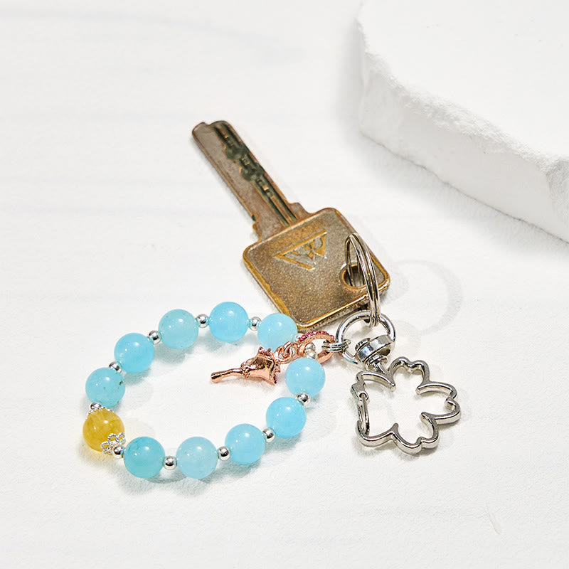 Porte-clés Olivenorma en aigue-marine et citrine, dragonne en cristal pour téléphone - image 2