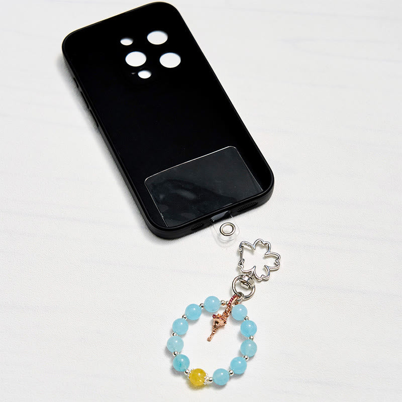 Porte-clés Olivenorma en aigue-marine et citrine, dragonne en cristal pour téléphone - image 3