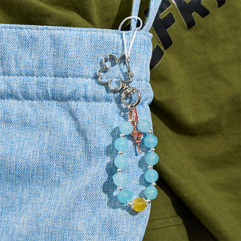Porte-clés Olivenorma en aigue-marine et citrine, dragonne en cristal pour téléphone - image 5
