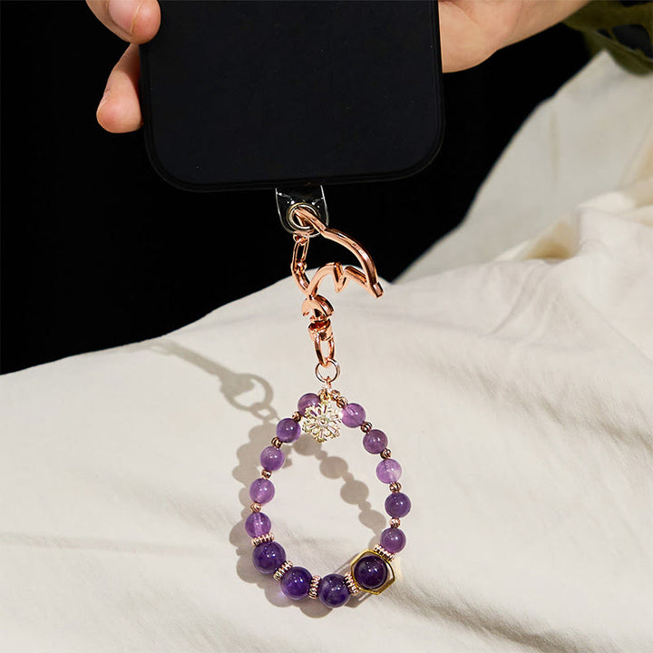 Porte-clés Olivenorma en améthyste, dragonne de téléphone en cristal - image 4