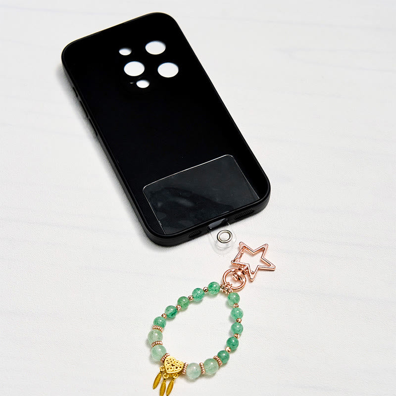 Porte-clés en quartz rutile vert Olivenorma , dragonne pour téléphone en cristal - image 2