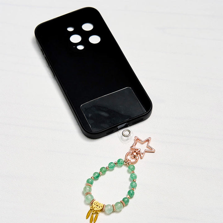Porte-clés en quartz rutile vert Olivenorma , dragonne pour téléphone en cristal - image 2