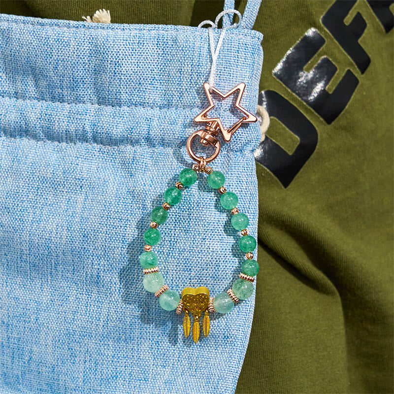 Porte-clés en quartz rutile vert Olivenorma , dragonne pour téléphone en cristal - image 5