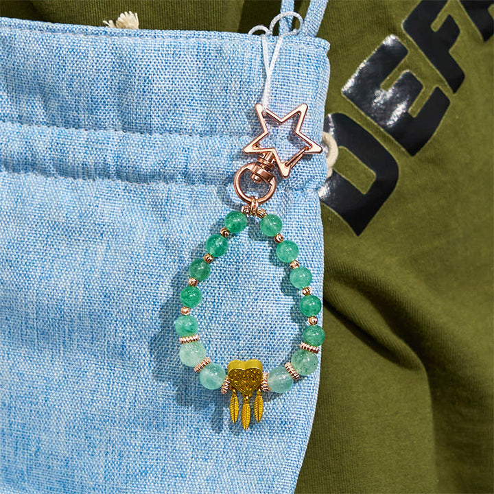 Porte-clés en quartz rutile vert Olivenorma , dragonne pour téléphone en cristal - image 5