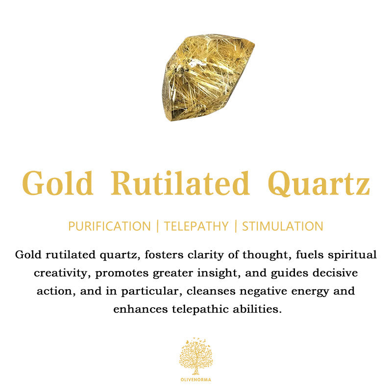 Porte-clés Olivenorma en quartz rutile doré et dragonne pour téléphone en cristal - image 6