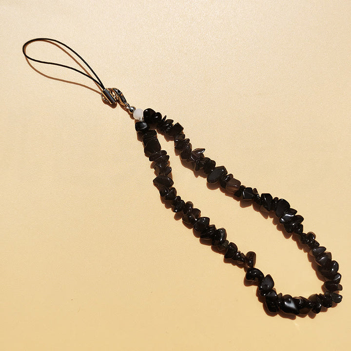 Porte-clés/dragonne pour téléphone Olivenorma en pierres précieuses et cristaux naturels mélangés - Obsidienne - image 10