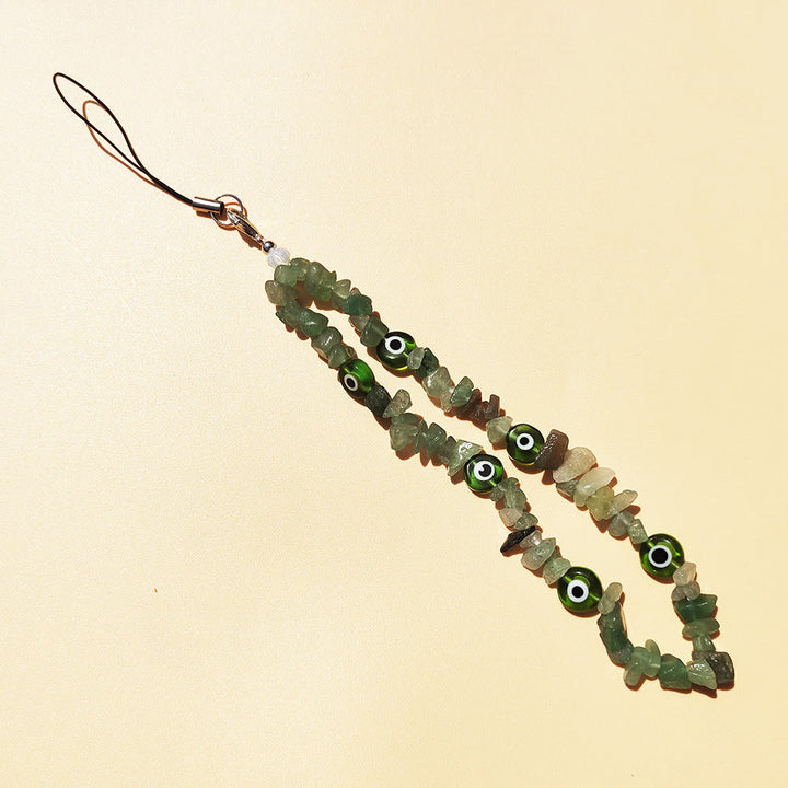 Porte-clés Olivenorma Fashion avec dragonne en cristal pour téléphone - Aventurine verte - image 8