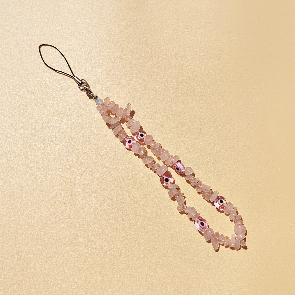 Porte-clés Olivenorma Fashion avec dragonne en cristal pour téléphone - Quartz rose - image 4