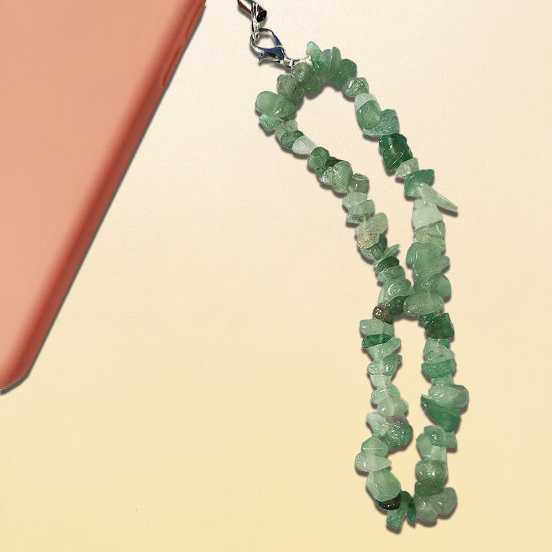 Porte-clés/dragonne pour téléphone Olivenorma en pierres précieuses et cristaux naturels mélangés - Aventurine verte - image 6