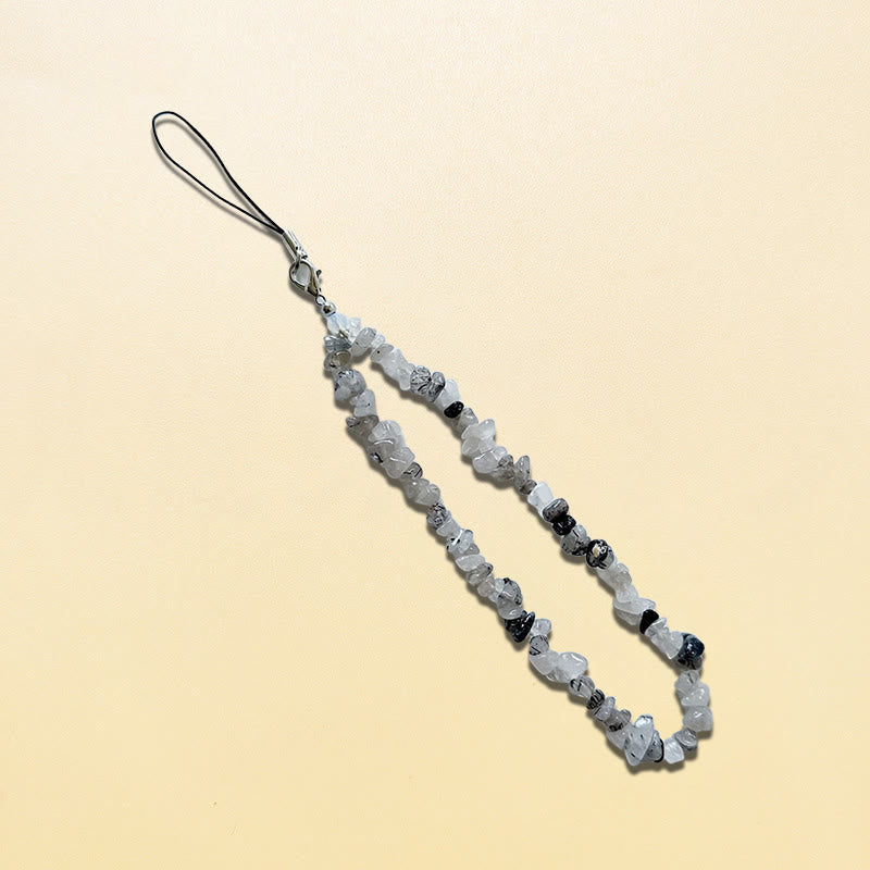 Porte-clés/dragonne pour téléphone Olivenorma en pierres précieuses et cristaux naturels mélangés - Quartz rutile noir - image 16