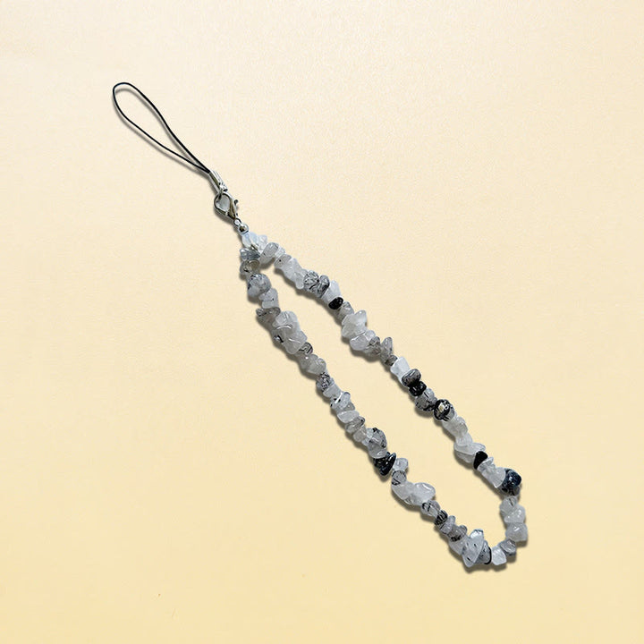 Porte-clés/dragonne pour téléphone Olivenorma en pierres précieuses et cristaux naturels mélangés - Quartz rutile noir - image 16