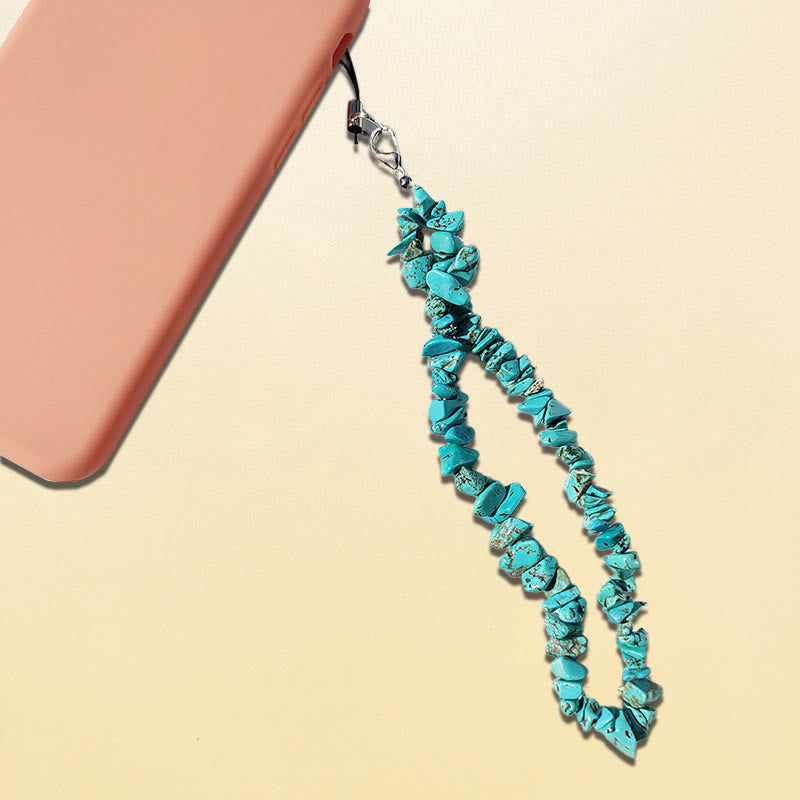 Porte-clés/dragonne pour téléphone Olivenorma en pierres précieuses et cristaux naturels mélangés - Turquoise - image 8